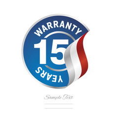 Canvas Print - 15 Years Warranty blue icon stamp vector