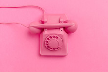 Vintage Phone On Color Background