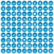© ylivdesign - 100 rafting icons set in blue circle isolated on white vector illustration