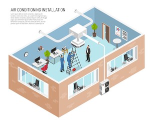 Wall Mural - Office Conditioning System Illustration