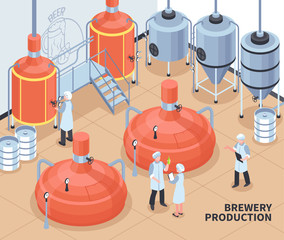 Brewery Production Isometric Illustration 