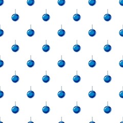 Sticker - Blue christmas ball pattern seamless repeat in cartoon style vector illustration