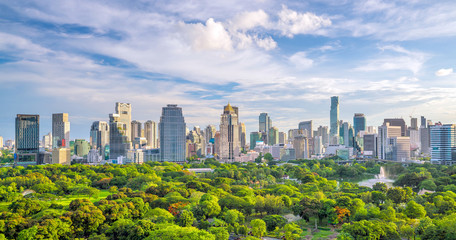 Wall Mural - Bangkok city skyline from top view in Thailand