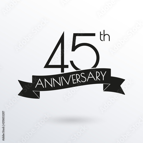 Fotografija 45 years anniversary logo with ribbon