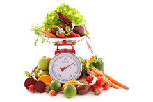 Balance With Fruit And Vegetable, Diet Food Concept