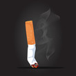 Cigarette with smoke background
