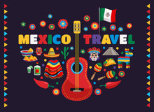 Mexico Colorful Symbols Composition