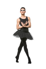 Wall Mural - handsome ballet artist in tutu skirt