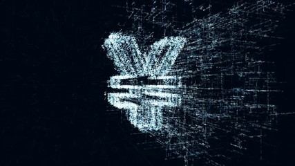 Wall Mural - digital intro animation sign yen