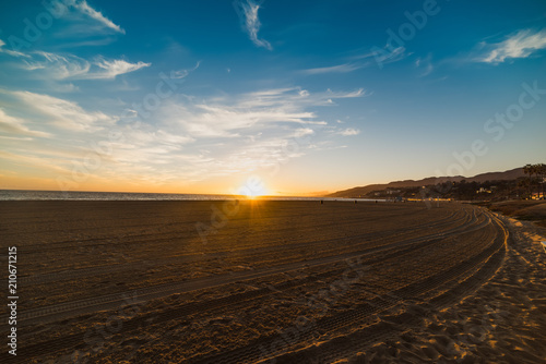 Zdjęcie XXL Kolorowy zmierzch w światowej sławnej Snata Monica plaży