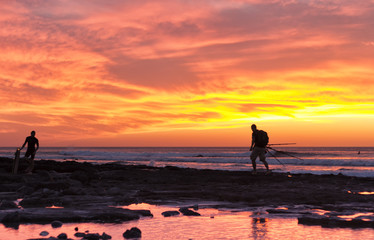 Wall Mural - sunset in the coast