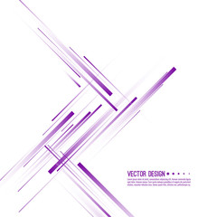 Wall Mural - Vector abstract background with straight intersecting diagonal purple lines in minimalist style.