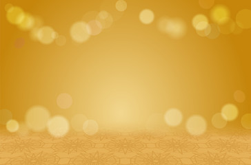 Wall Mural - golden abstract background with light bokeh shines