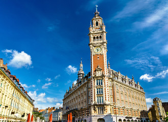 Sticker - Belfry of the Chamber of Commerce. A historic building in Lille, France