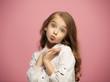 © master1305 - Beautiful teen girl looking suprised isolated on pink