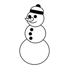 Sticker - Snowman cartoon isolated vector illustration graphic design