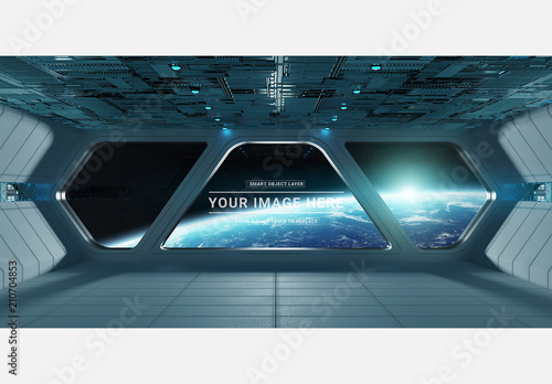 Futuristic Spaceship Interior Mockup Kaufen Sie Diese