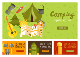 Sticker - Camping Banners Set