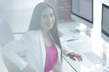 portrait of successful business lady in office