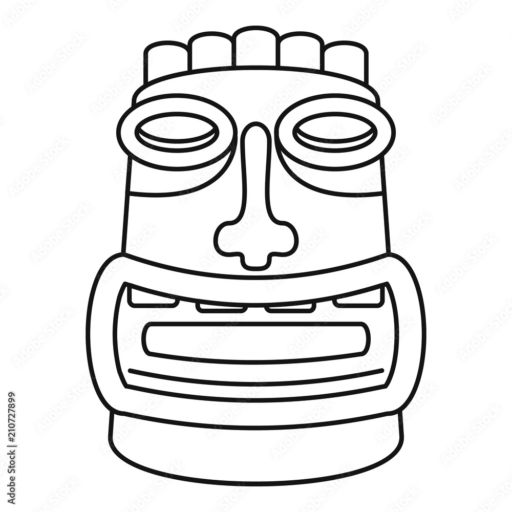 Vector de Stock Tiki idol mask icon. Outline tiki idol mask vector icon for  web design isolated on white background | Adobe Stock, image size:1000x1000