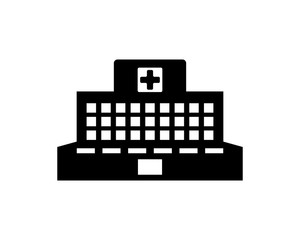 Canvas Print - hospital silhouette medical medicare health care pharmacy clinic image vector icon