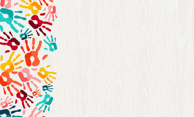 Color hand print paint background art