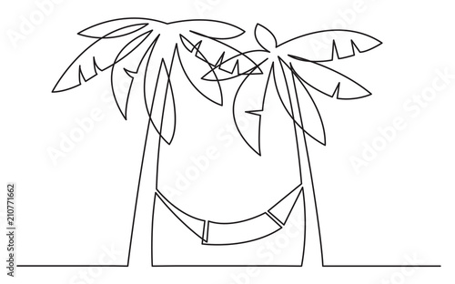 Continuous Line Drawing Of Palm Trees And Hammock Buy This Stock Vector And Explore Similar Vectors At Adobe Stock Adobe Stock