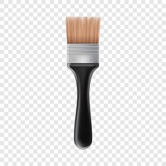 Sticker - Small brush icon. Realistic illustration of small brush vector icon for web