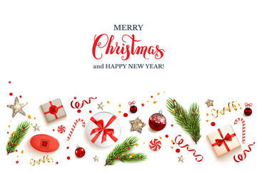 Fototapete - Whitw Christmas background