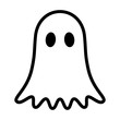 Ghost, phantom or apparition haunting Halloween line art vector icon for holiday apps and websites