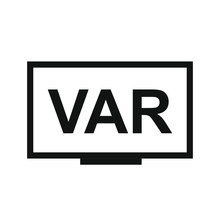 VAR, Video Assistant Referee Symbol For Soccer Or Football Match On Screen Or TV. Vector Illustration.