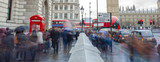 Fototapeta Londyn - busy people in the London city. abstract motion, long exposure.