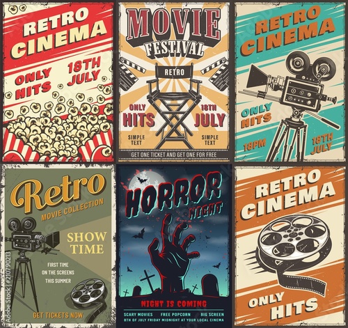  Plakaty vintage   zestaw-plakatow-kinowych