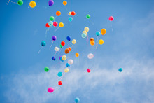 Colorful Balloons On A Blue Sky Background