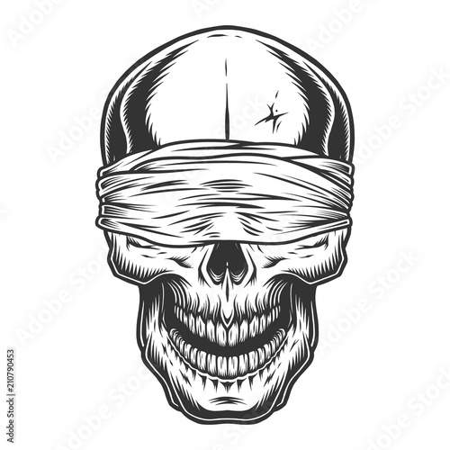 Monochrome vintage skull