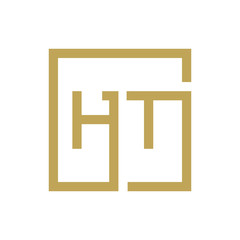 two letter logo line square HA TO HZ