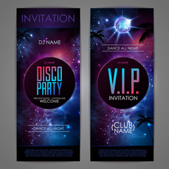 Wall Mural - disco ball background. disco party poster on open space background