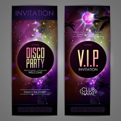 Wall Mural - disco ball background. disco party poster on open space background
