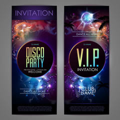 Wall Mural - disco ball background. disco party poster on open space background