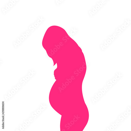 Icono Plano Silueta Mujer Embarazada De Pie En Color Rosa Buy This Stock Vector And Explore Similar Vectors At Adobe Stock Adobe Stock