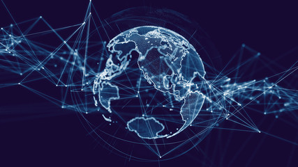 Fototapete - Global communication network concept.