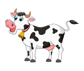 Wall Mural - cartoon female cow cute design isolated on white background