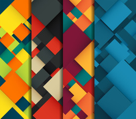Wall Mural - Abstract background set with colorful squares. Business design template. Vector