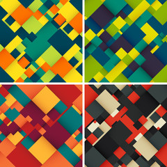 Wall Mural - Abstract background set with colorful squares. Business design template. Vector