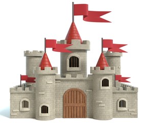 3d illustration of a cartoon castle