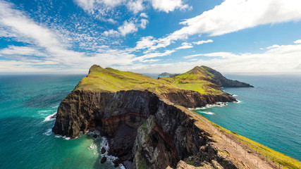 madeira hiking on ponta de sao lourenco peninsula, madeira island, portugal