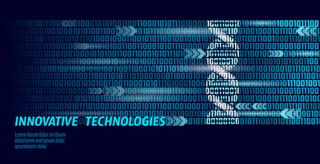 DNA binary code future computer technology concept. Genome science structure modified GMO engineering molecular symbol sign medicine coding gene banner template vector illustration