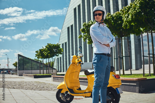 Confident Handsome Man With Stylish Haircut In A White Shirt
