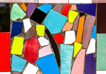 Abstract multicolored ceramic mosaic texture as background