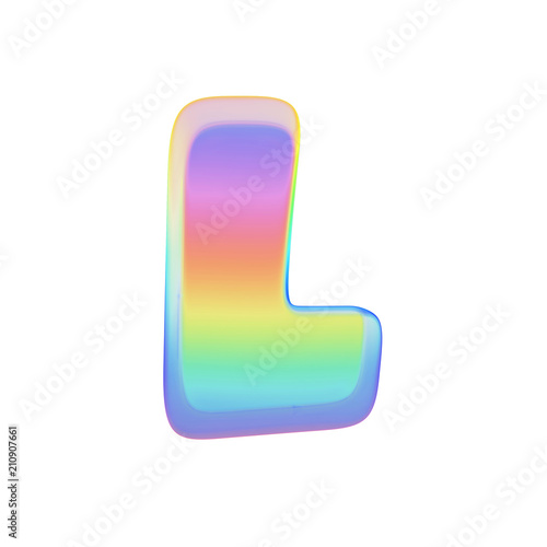 Alphabet Letter L Uppercase Rainbow Font Made Of Bright Soap